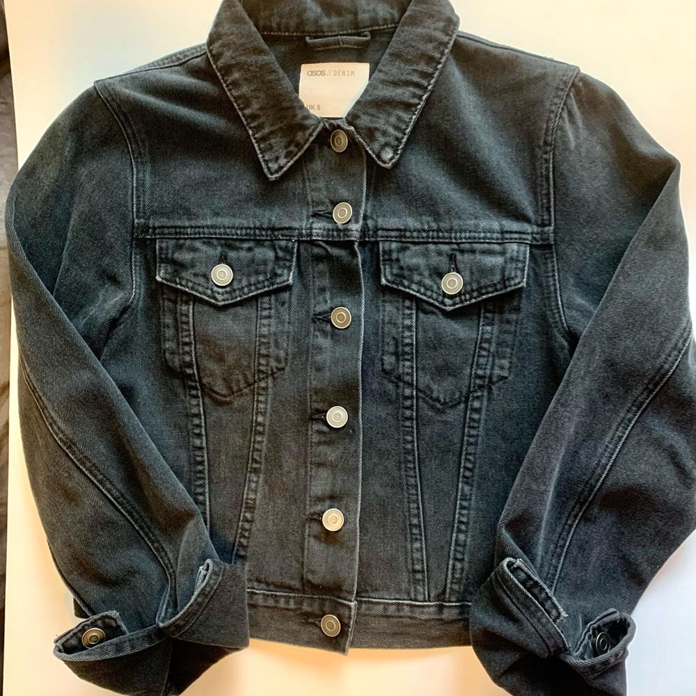 ASOS Cropped Black Denim Jacket✨